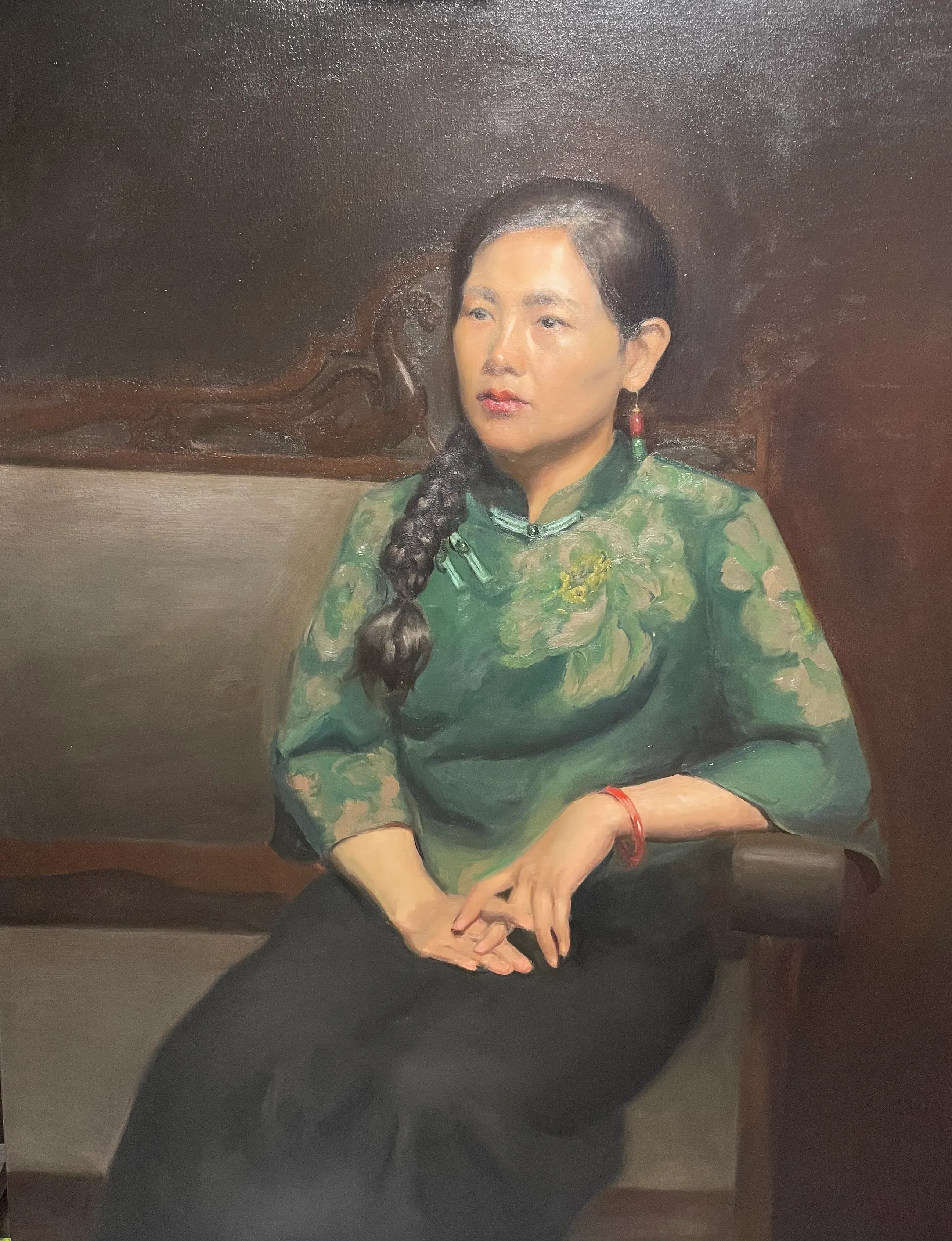 Jie, oil portrait on canvas — T. Cheung-Damonte