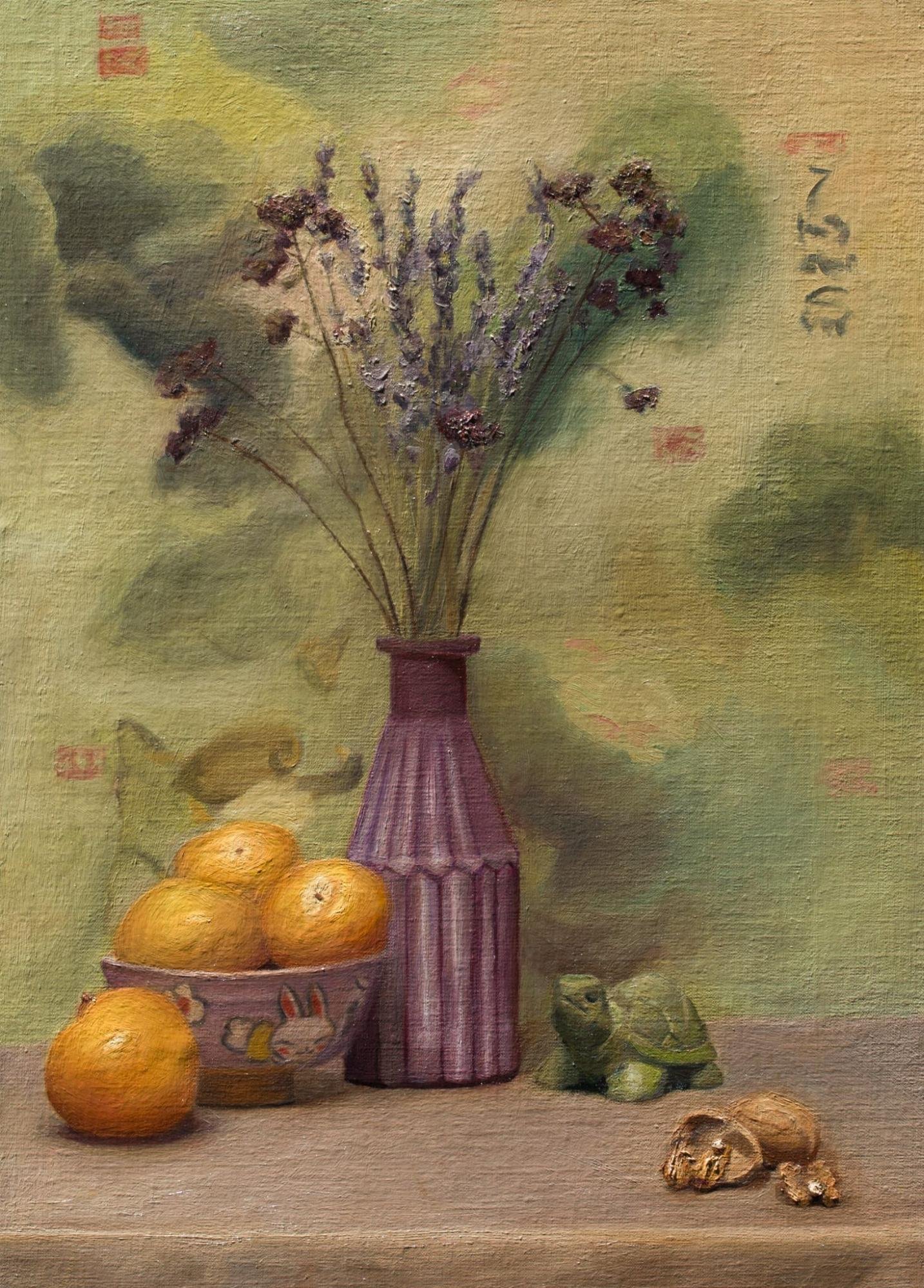 Classical oil landscape painting with rich colors showing natural scenery, commissioned artwork example by T. Cheung-Damonte